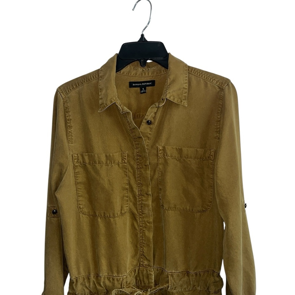 Banana Republic Khaki Safari Button-Up Romper Size 8 - Picture 3 of 9